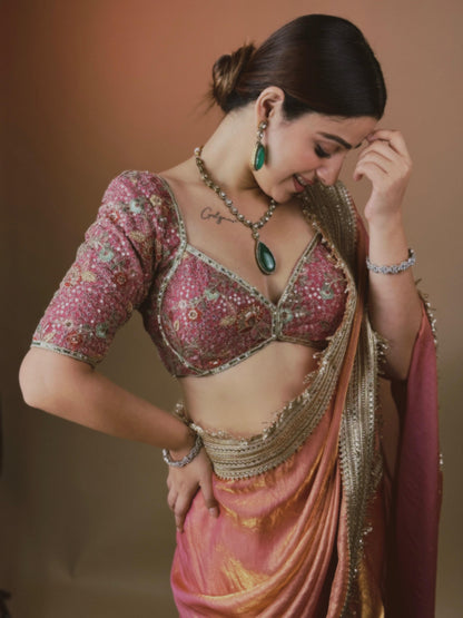 Golden Blush saree