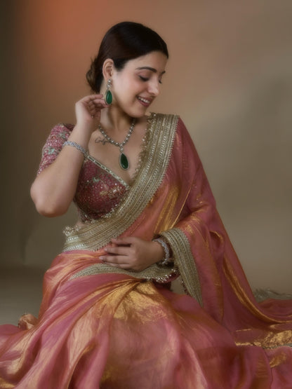 Golden Blush saree